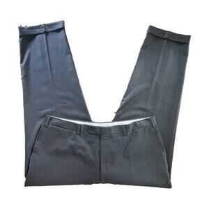 Canali Modern Wool Dress Pants Italy Made Solid Charcoal Gray Size 40x29 Men